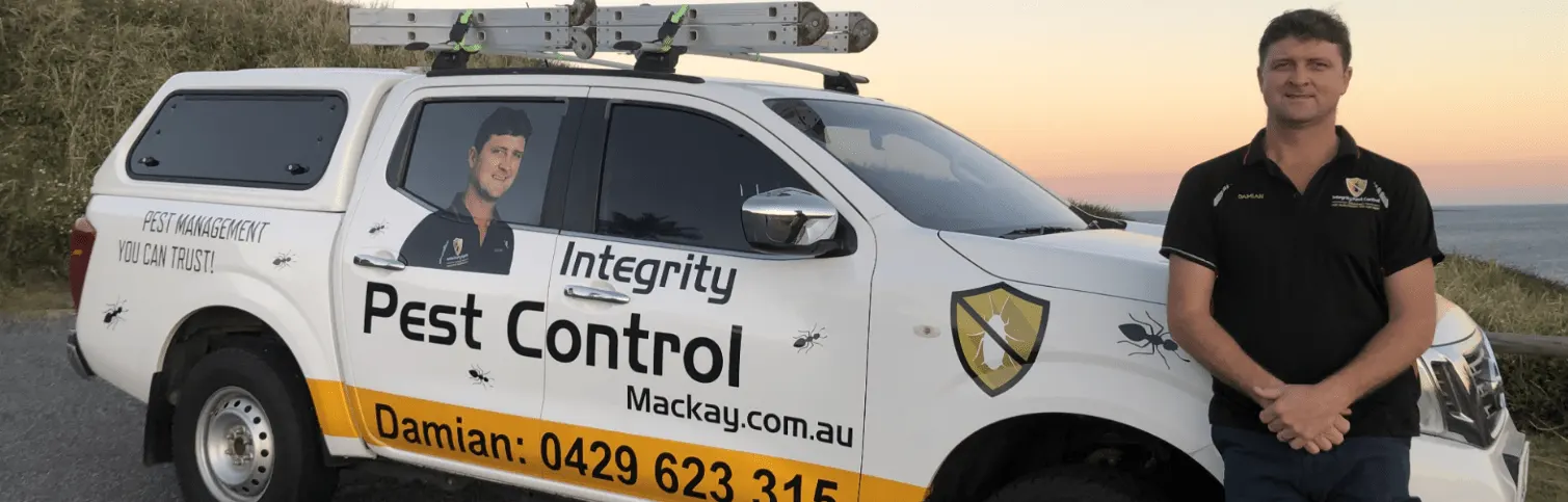 damian from integrity pest control mackay and his car